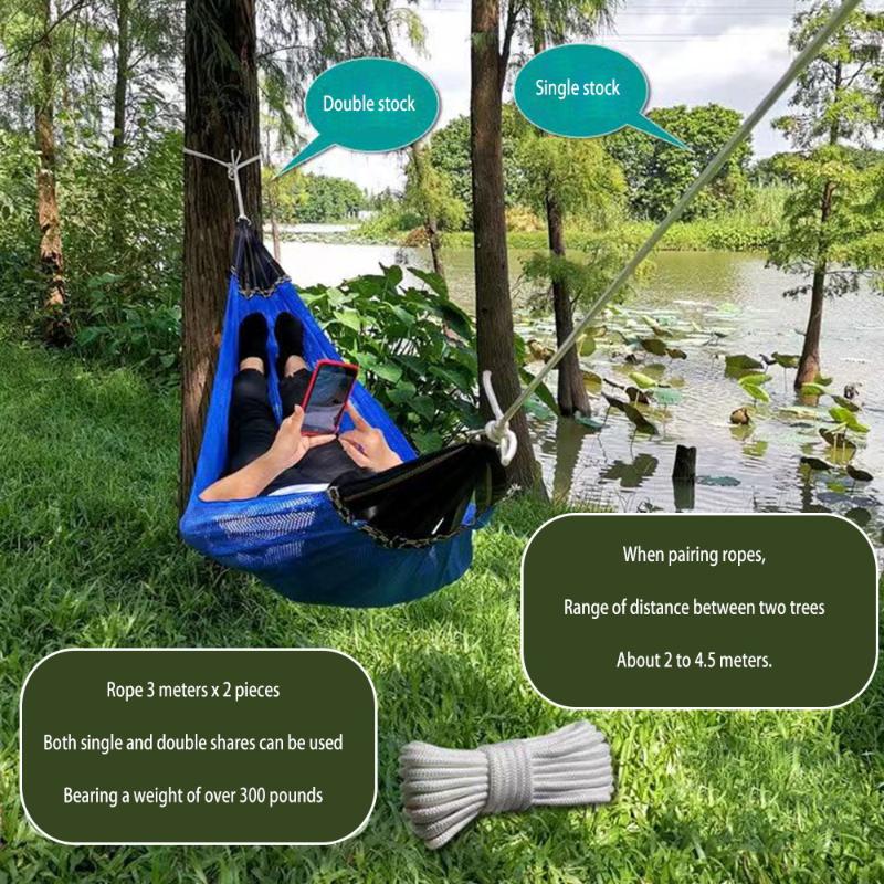 Travel Hammock With Storage Bag Ice Silk Hammock Duyan Camping Hiking Outdoor Foldable Hammock