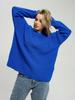 Solid color crew neck sweater European and American spring and autumn loose knitted sweater Ins pullover sweater women
