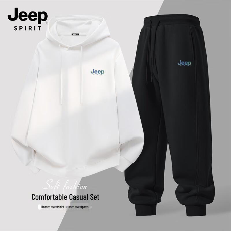 JEEP SPIRIT Men's Heavyweight Hoodie & Casual Pants Set