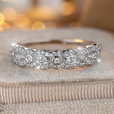 Mados paprastos sidabro spalvos cirkonio žiedas moterims sužadėtuvių žiedai vestuviniai aksesuarai madingi papuošalai