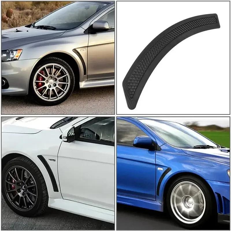 2PCS Black For Mitsubishi Lancer EVO 2008-2015 Car X Style Front Fender Side Vent Cover Trim Spoiler Guard Sticker Cover
