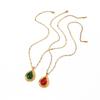 18k Gold-Plated Adjustable Stainless Steel Bohemian Necklace with Gemstone