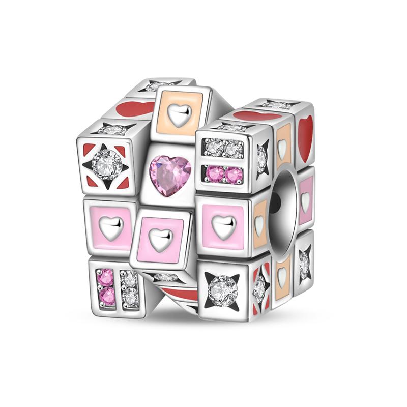 Charms Beads Copper Pink Perfume Bottle Letter Luminous Firefly Tarot Card Beads Fit Diy Bracelets Jewelry