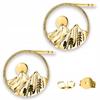 Gold Earrings Tatra Mountains Sun Rays Zakopane Sun 925 Silver