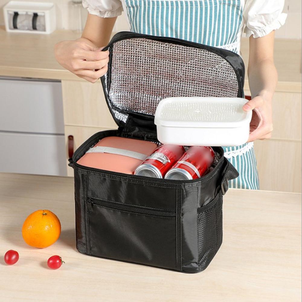Large Capacity Portable Lunch Bag Oxford Cloth Ice Pack with Aluminum Foil Insulation for Takeaway Delivery Outdoor Use