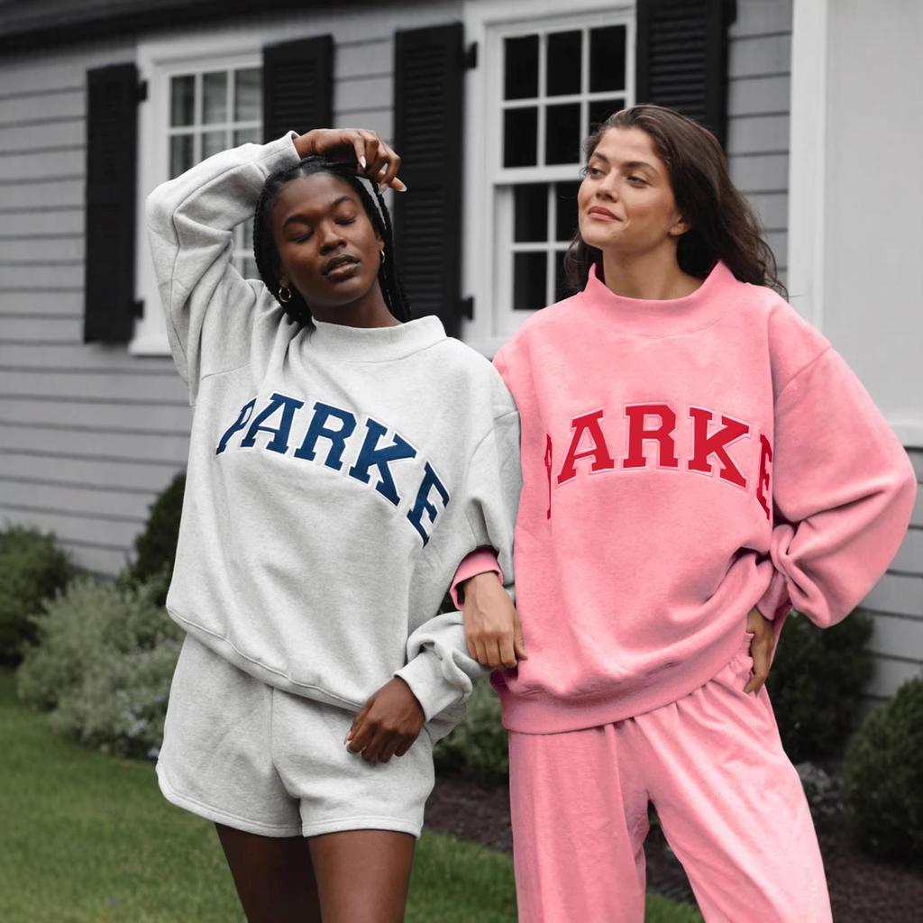 Cross-Stitch Half-High Collar Round Neck Sweatshirt - Simple, Comfortable, for Everyday Life.