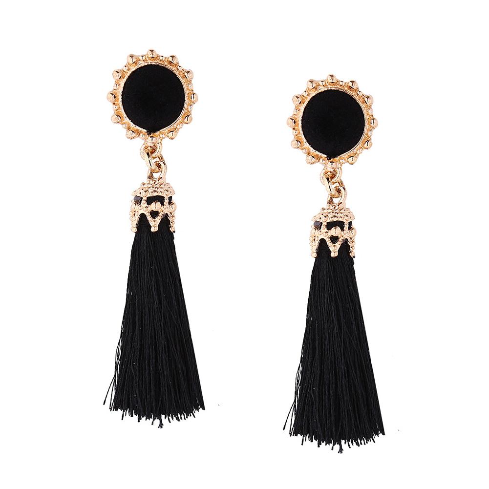 Bohemia Temperament Pompon Tassel Ear Pendent Long Fringe Eardrop Dangle Earrings Ladies Jewelry Christmas Gift
