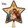 DIY Festive Craft Kit Christian Faux Pearl Art Christmas Tree Topper Kit, Faith Nativity Holiday Handcrafted Ornament Decoration, Handmade Beaded Star