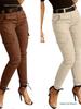 Pantaloni Jogger da Donna a Colore Unito a Vita Media con Bottone e Tasche