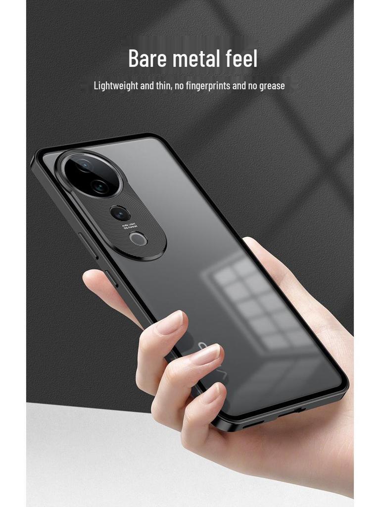 Vivo S30 Pro Metal Frame Snap-On Frosted Back Case with Lock Buckle for S20 V40