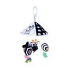 Plush Baby Crib Wind Chime Toy Hanging Pendant Infant Toy Squeaky Sound Stroller And Crib Compatible Black White Multi