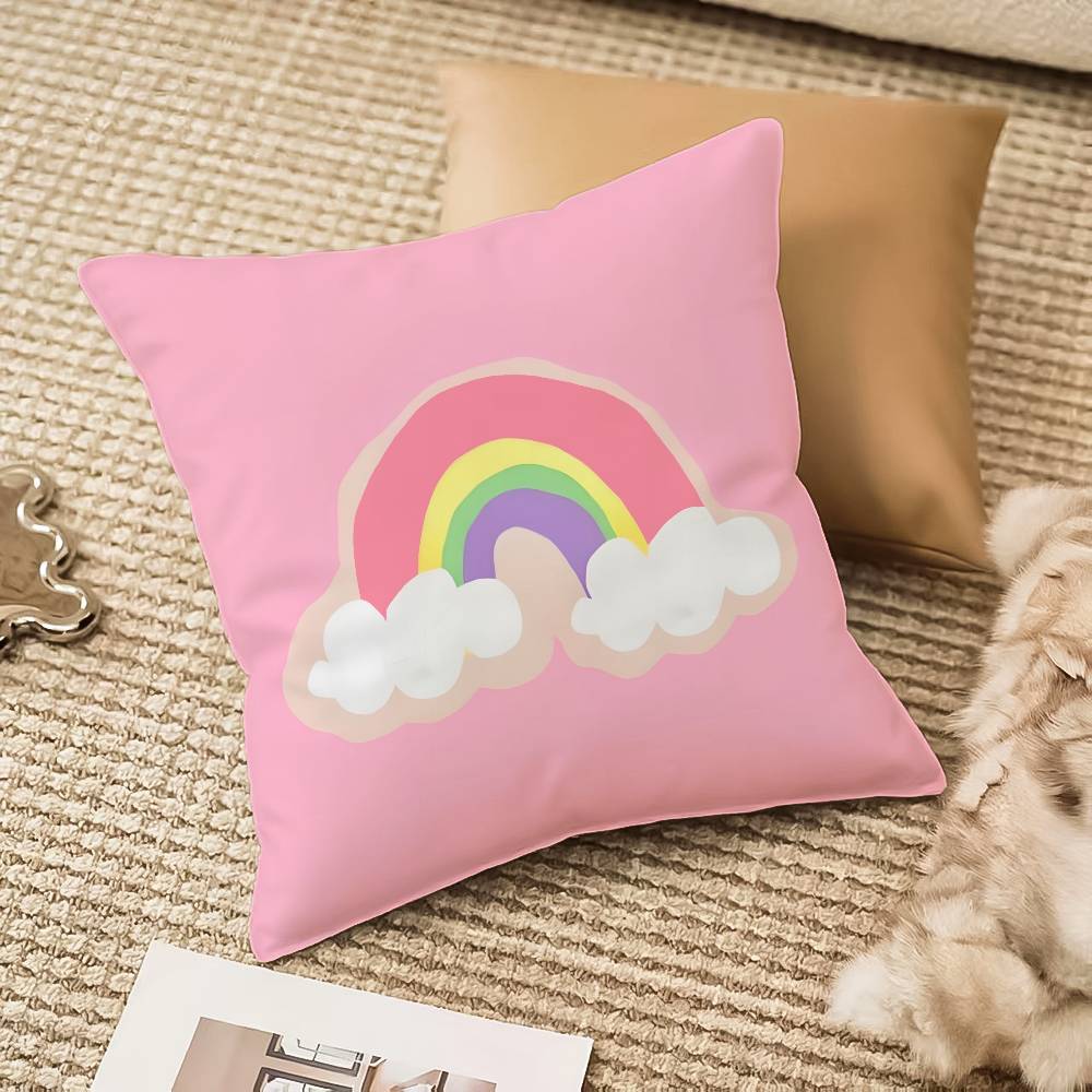 Cartoon Rainbow Sun Pillow Case Anti-dustmite Invisible Zipper Sofa Bed