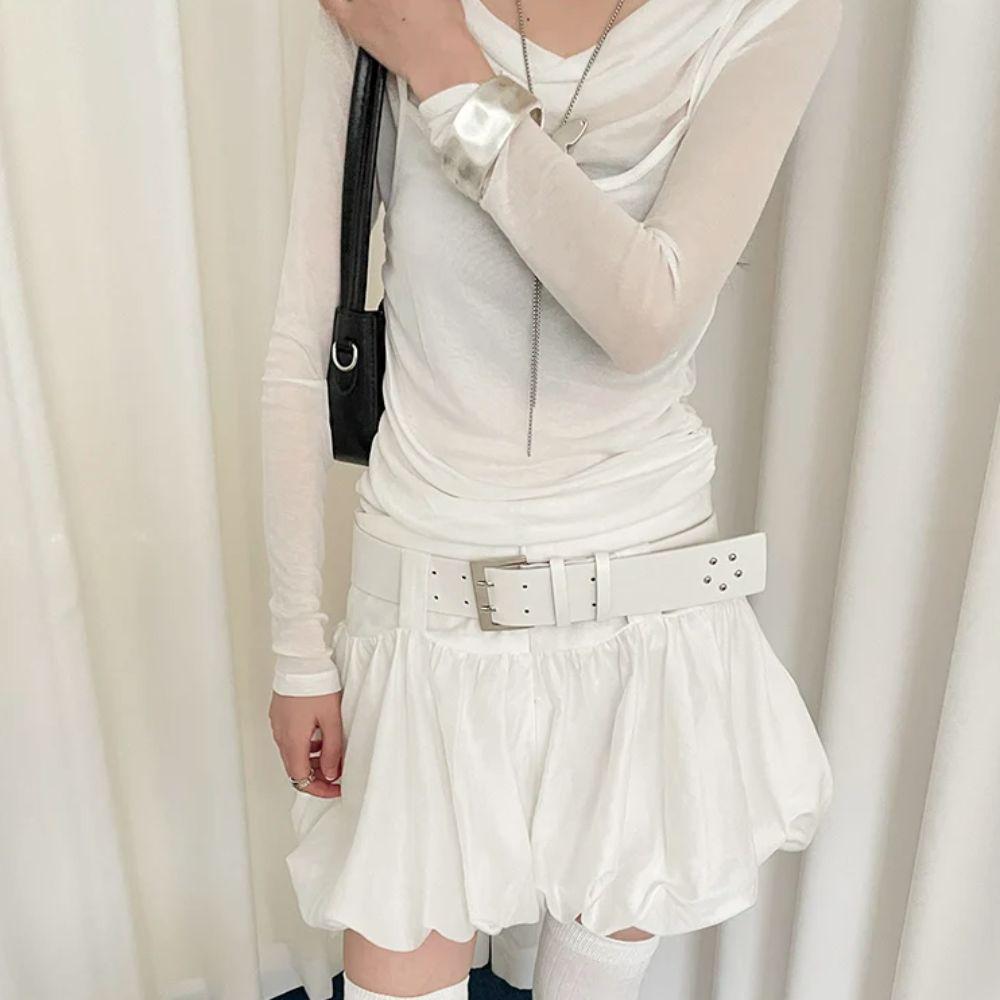 Korean Wide Waist Belt Black White Dress Jeans Belt Ins Style Women's Belt  Streetwear
