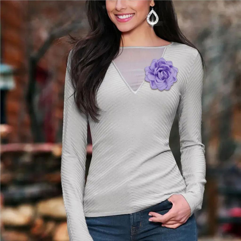 Stylish Fabric Flower Brooch Accessory Graceful Fabric Flower Lapel Decoration Dainty Brooch Pin for Anniversary Gifts