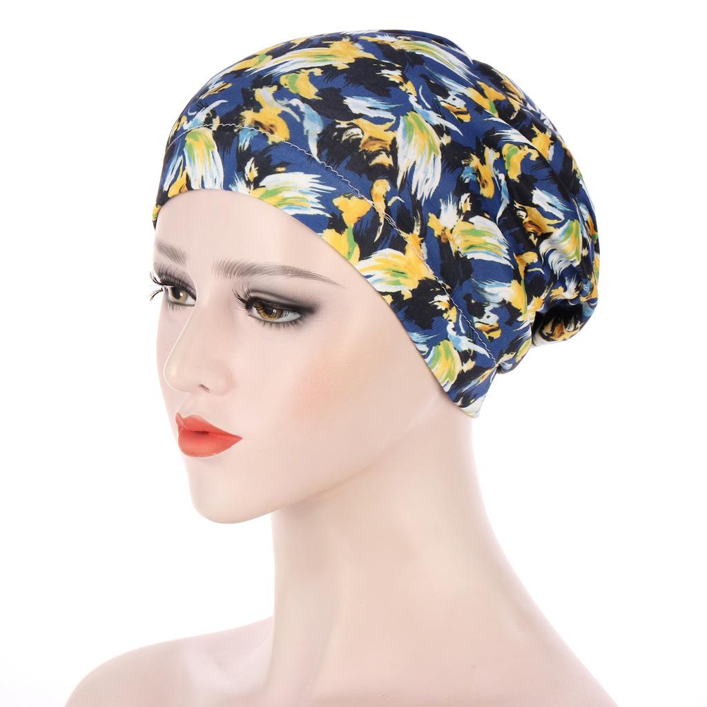 New Elastic Fashion Turban Hat Solid Color Women Warm Winter Headscarf Bonnet Inner Hijabs Cap Muslim Hijab Femme Wrap Head