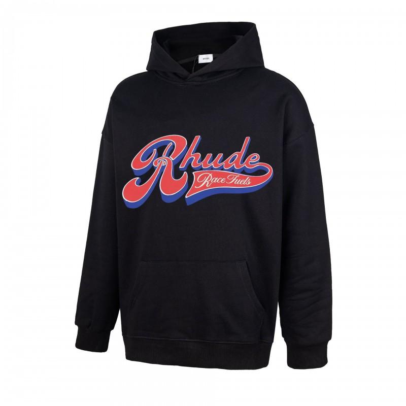 RHUDE Sweat à capuche en coton épais à imprimé graphique pour homme Décontracté Coupe ample Streetwear Jeune