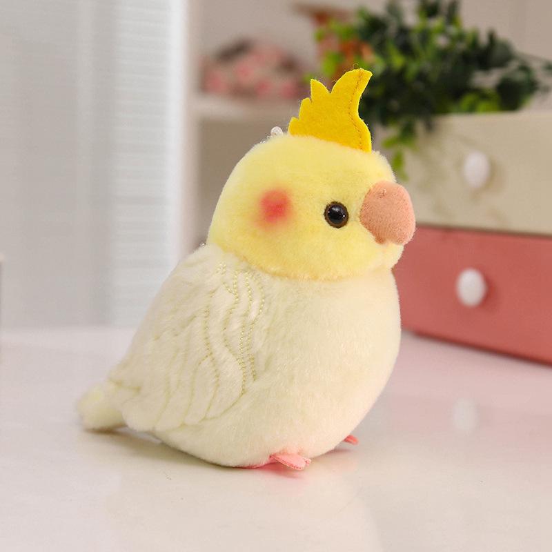 Cute Cockatiel Plush Toy Cartoon Bird Fabric Pendant Backpack Charm Ornament