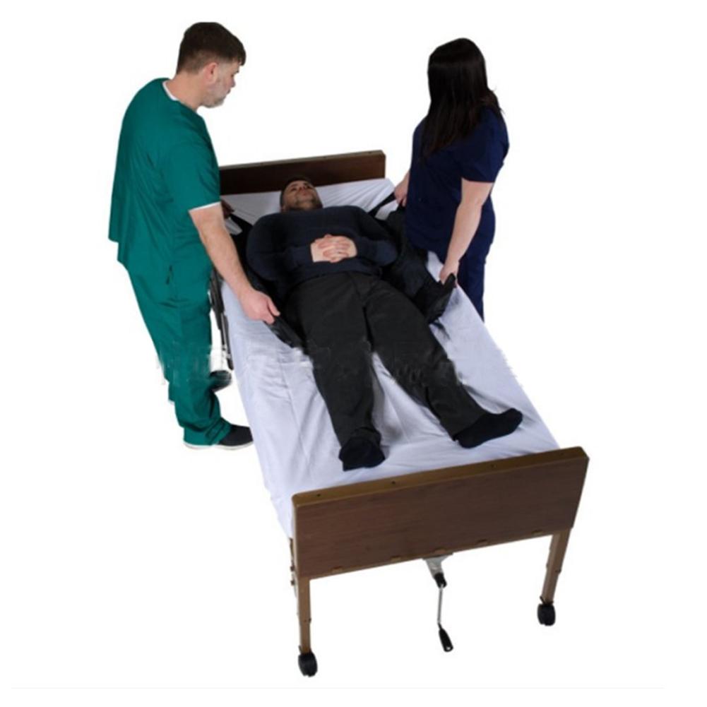 Water Absorb Double-Sided Reuse Waterproof Positioning Transfer Sheet with Handle for Patient(Black