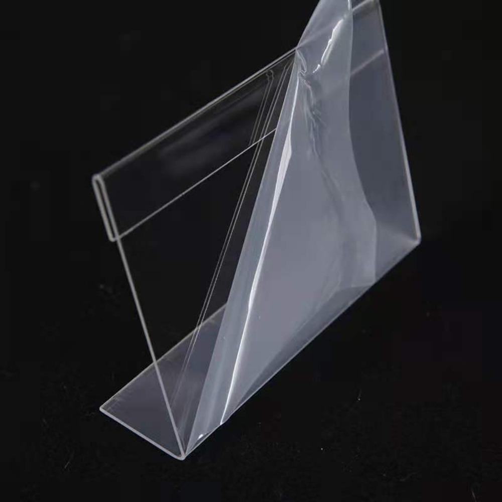 10Pcs L Shape Small Label Holder Acrylic Sign Card Stand New Price Tag Clip Stand