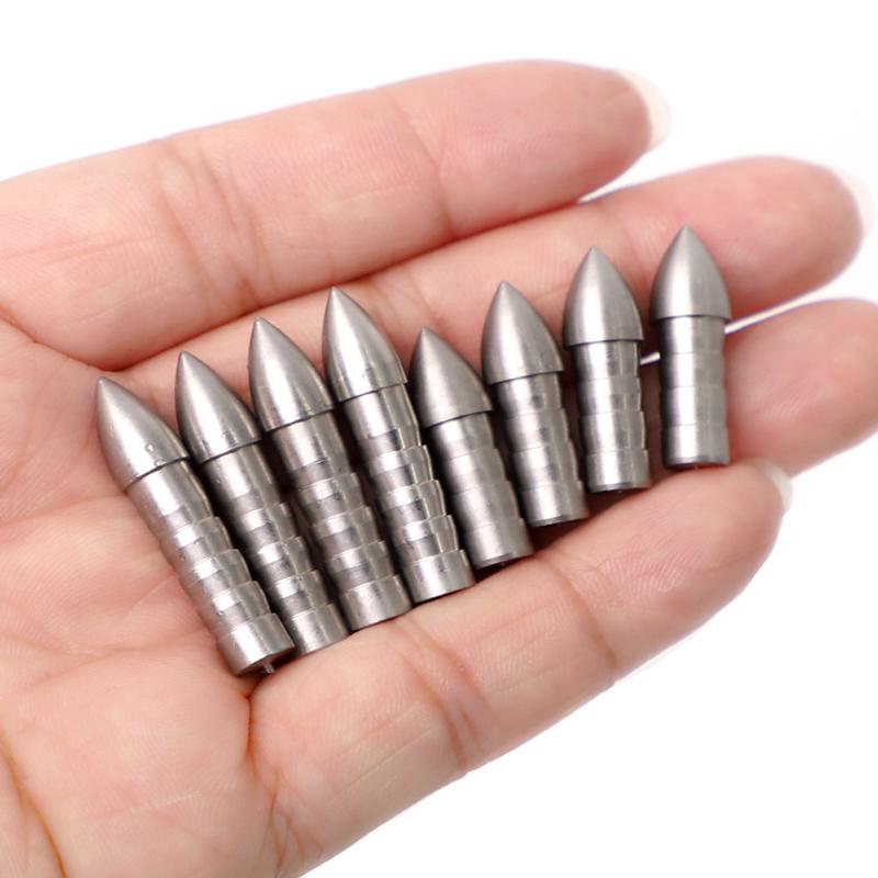 6/12/24pcs 75/80/100grain Insert Arrow Head Stainsteel Tips for ID 6.2mm Shaft Archery Accessory 5