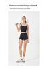 Women's Summer Color Block Quick-Dry Slimming Three-Quarter Sports Shorts with Drawstring and Butt-Lifting Design for Running and Yoga.