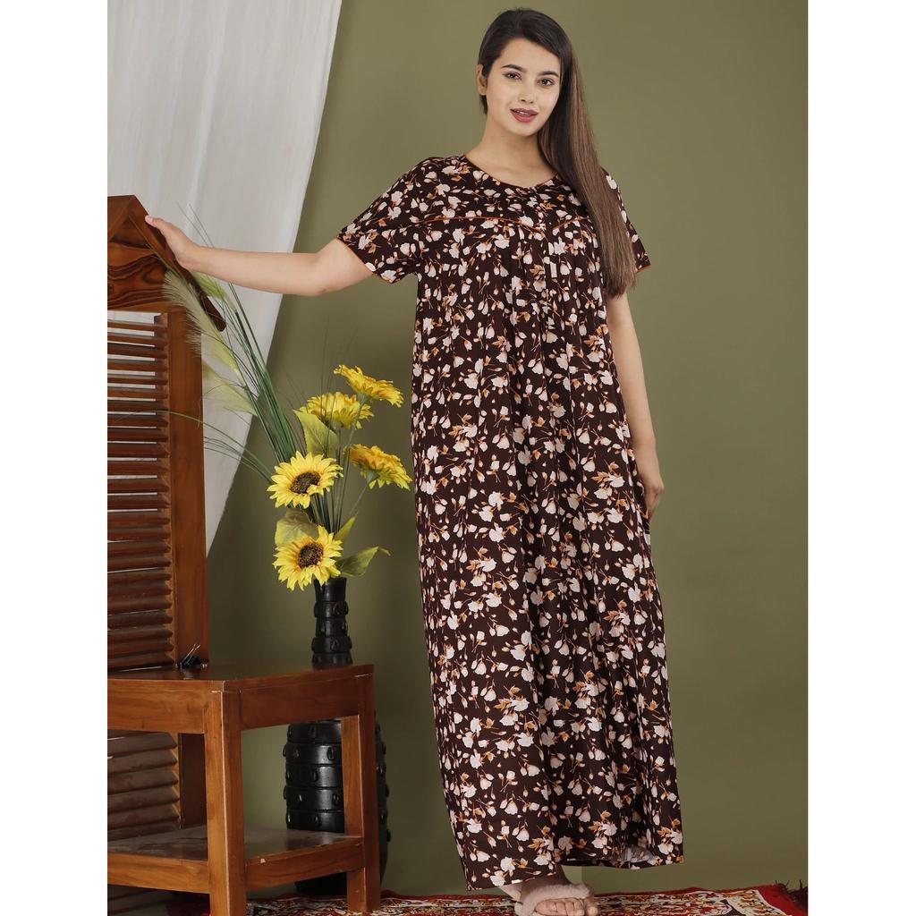 Beautiful Printed Women Maxi Nighty Indian Bollywood Summer Wear Night Gown