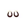 Retro color ring earrings, ear buckles, light luxury fashion, simple personality, daily high-end commuting versatile atmosphere earrings