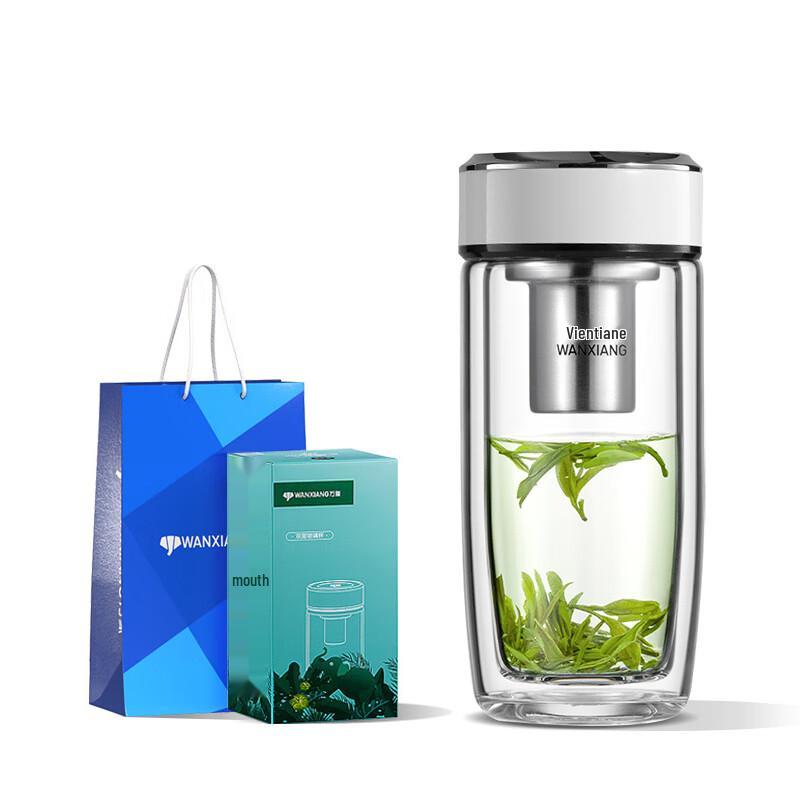 Portable Double-Layer Borosilicate Glass Water Bottle
