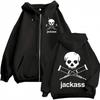 Jackass Logo Oboustranný Potisk Mikina na zip Vysoká kvalita Módní Mikina na zip s kapucí Pánská Dámská Ležérní Oversized Pulovry