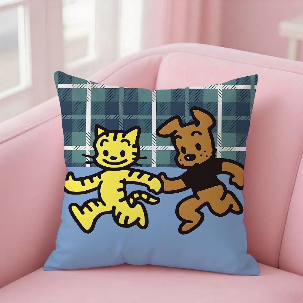 Osamu Goods Pillow Case Square Double-Sided Printing Short Plush Sofa Cushion Cover Bedroom Bedside Pillow