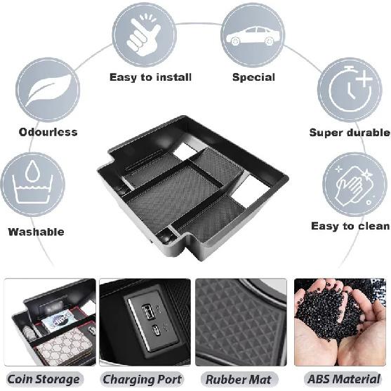 Center Console Organizer for -2025 Chevrolet Silverado/GMC Sierra 1500 and 2024 2025 Chevy Silverado and Sierra 2500HD 3500H
