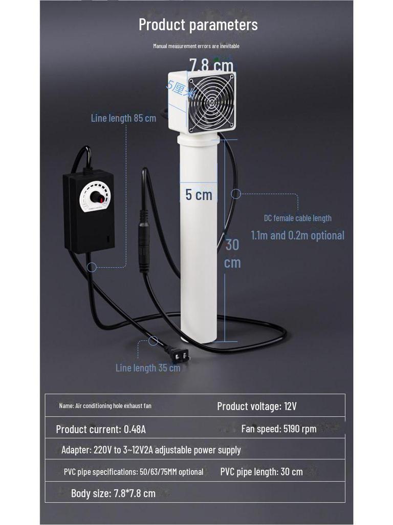 Čistička vzduchu a ventilačný ventilátor: Inštalácia bez vŕtania, Odstránenie zápachu a formaldehydu, Okysličovanie pre spálne