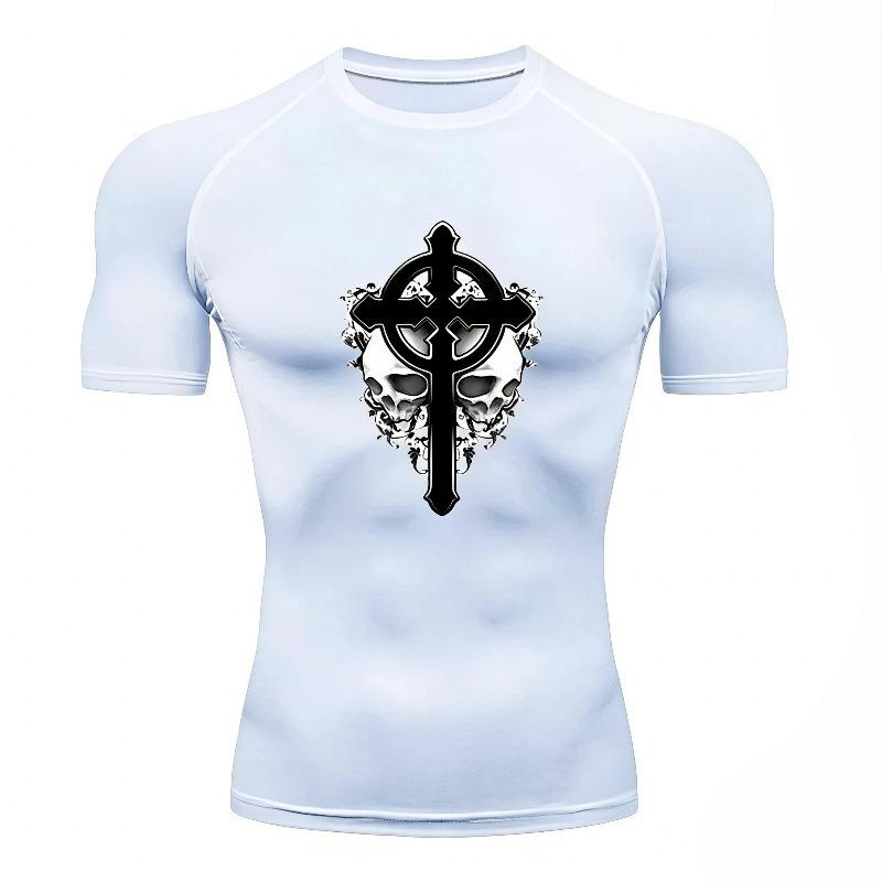 

Harajuku Gym Outdoor Running Compression T-shirt for Men s Summer Tight Breathable Short-sleeved Sports Quick-drying Top Elastic XXXL