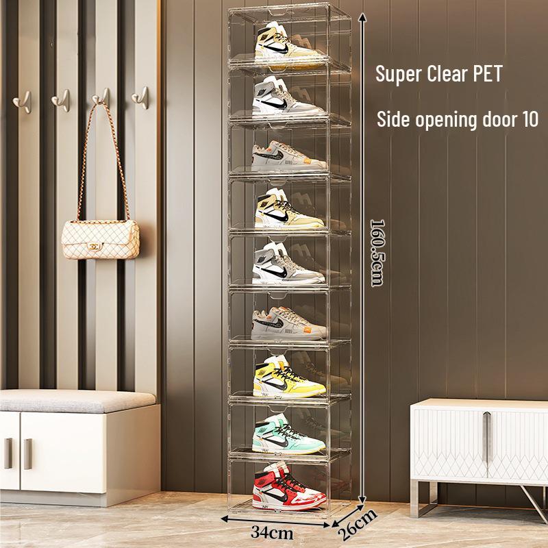 Acrylic Magnetic Shoe Storage Box – Transparent, Anti-Oxidation Shoe Cabinet and Rack for Sneakers.