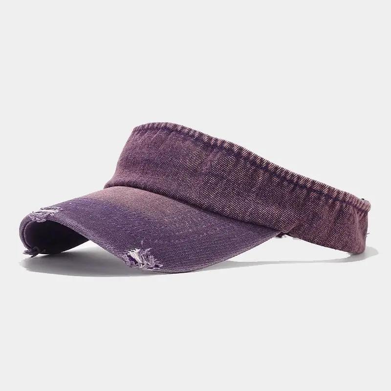 Freedom Outdoors Lente en Zomer Denim Effen Vizieren Baseballpet Verstelbare Zonneklep Voor Mannen en Vrouwen 05 56-61cm wear paars