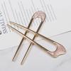 Metal U Shape Hair Stick Women Elegant Shell Enamel Hairpin Female Headwear