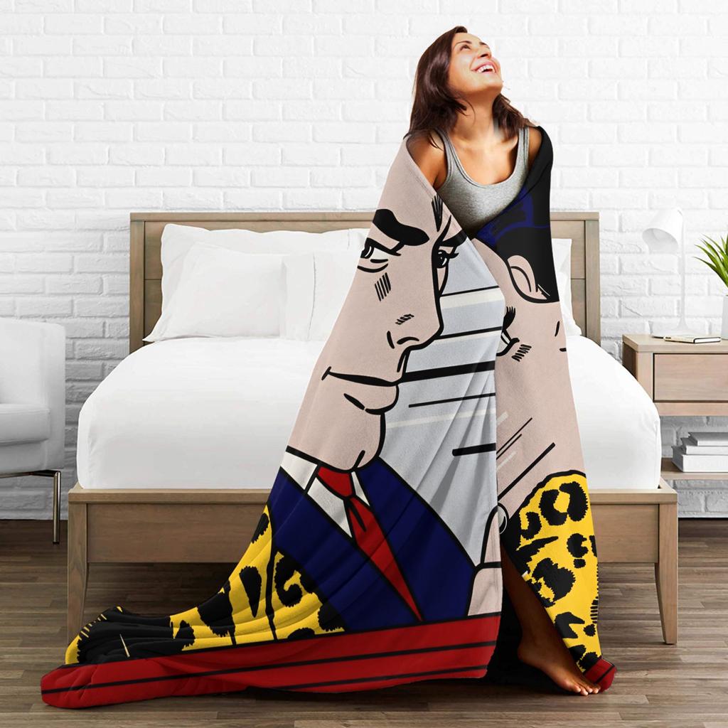 Roy Lichtenstein Pop Art Blanket Quality Soft Warm Throw Blanket Winter Travel Living Room Print Bedspread