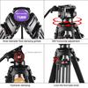 PULUZ Aluminum Alloy Photography Tripod with Hydraulic Damping Head, Adjustable Height 80-160cm