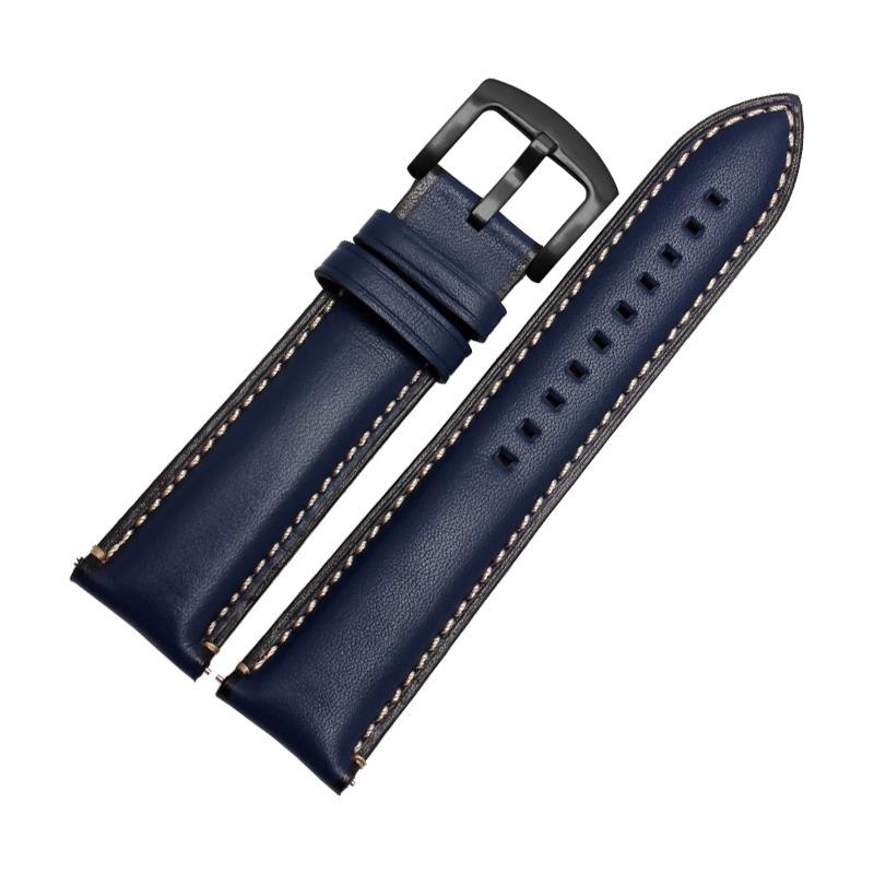For Fossil Cowhide Leather Strap Men Black Blue Wristband Q Smart FTW1114 ME3110 FS5436 Quick Release Watchband 20mm 22mm 24mm
