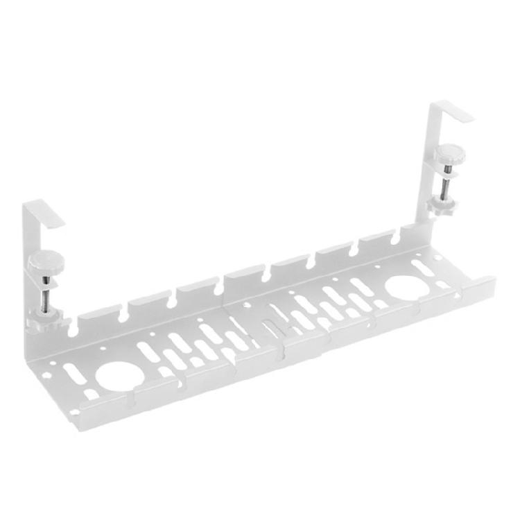 

Space Saving Under Desk Cable Tray Adjustable Length 15.75-20.47 Inches Holds 20lbs Not Drilling Required For Home Office білий