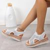 Women Wedges Sandals New Summer Plus Size Comfortable Shoes for Women Knit Elastic Slip On Lightweight Walking Sandals Women