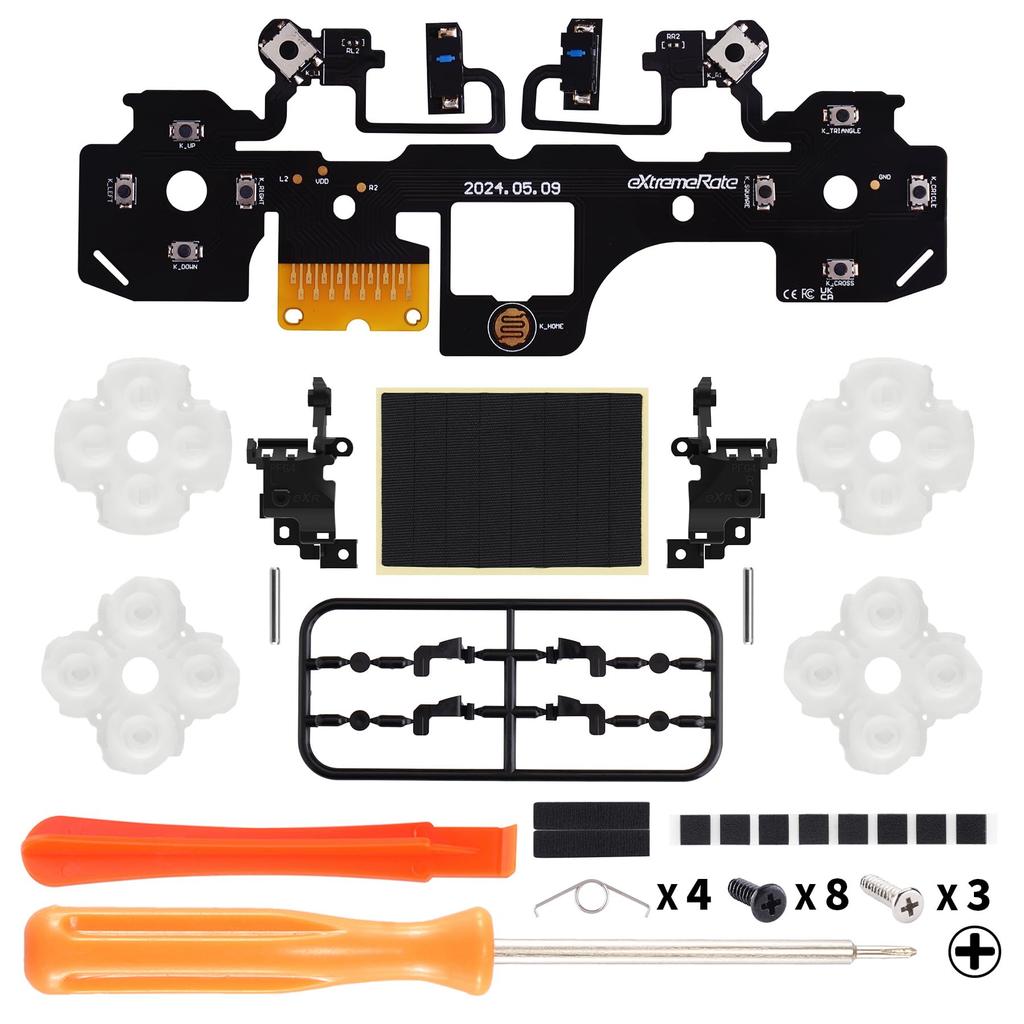 eXtremeRate Light Version Hole Clicky Kit V2 for Compatible with PS5 Controller Custom Micro Switch L2R2 Clicky Hair Trigger Kit and Tactile L1R1 Face