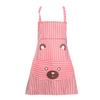 Niedliche gestreifte Küchen-Kochschürze aus Polyester im Cartoon-Stil mit Tasche für Damen und Herren