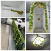Artificial Rose & Green Leaf Vine for AC Decoration