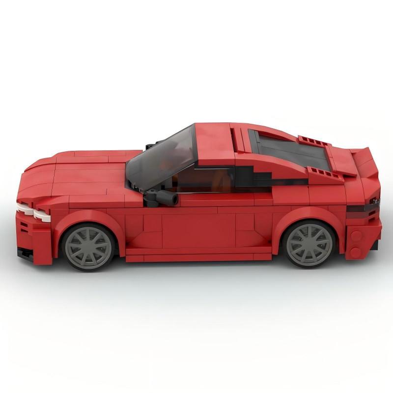 MOC Building Blocks Red Sports Car Model DIY Assembly Bricks Creative Decor Ornament Toy
