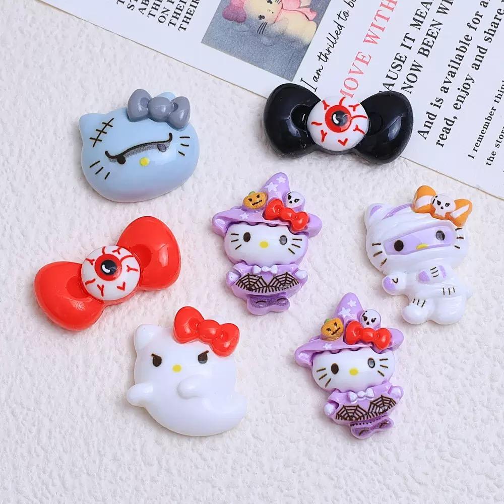 10 Pcs New Mini Kawaii Cartoon Animal Halloween Cat Resin Scrapbook Diy Jewellery Children Gift Hairpin Accessories A140
