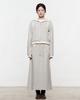 The Museum Visitor Raw Edge Long Skirt (Light Gray)