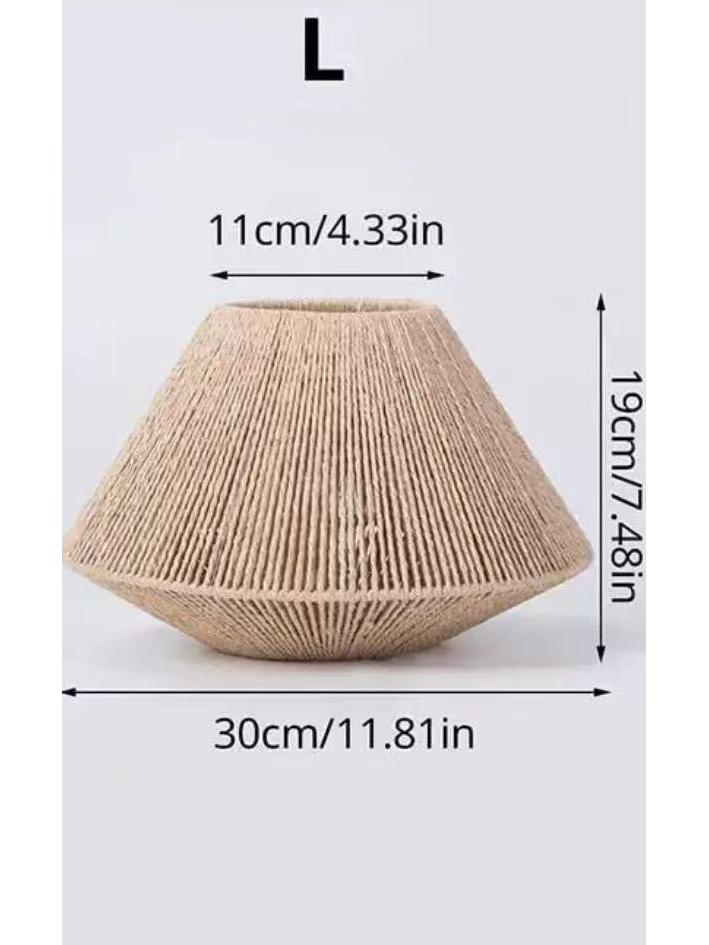 Abajur Boem din Bambus Țesut Manual cu Frânghie de Hârtie