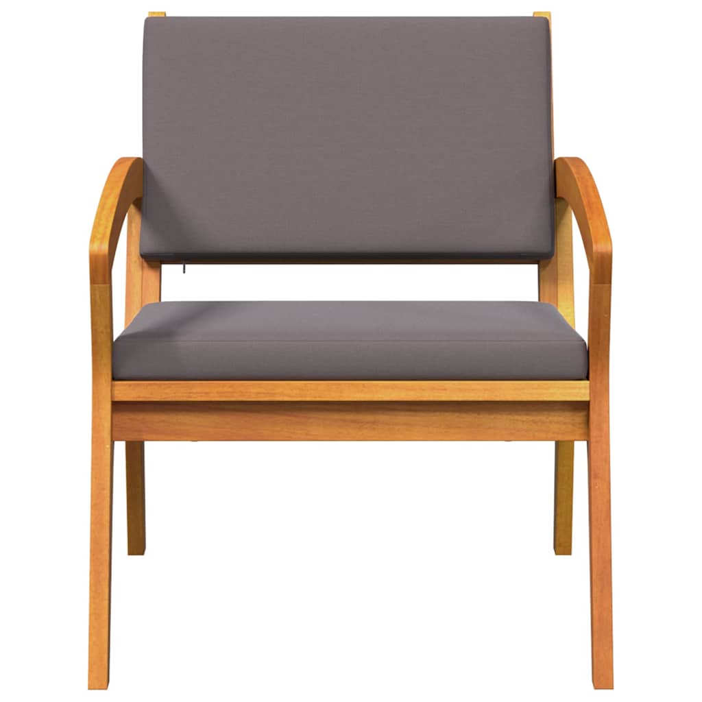 Garden Chair with Cushion 2 Pcs Oil Natural Solid Acacia Wood