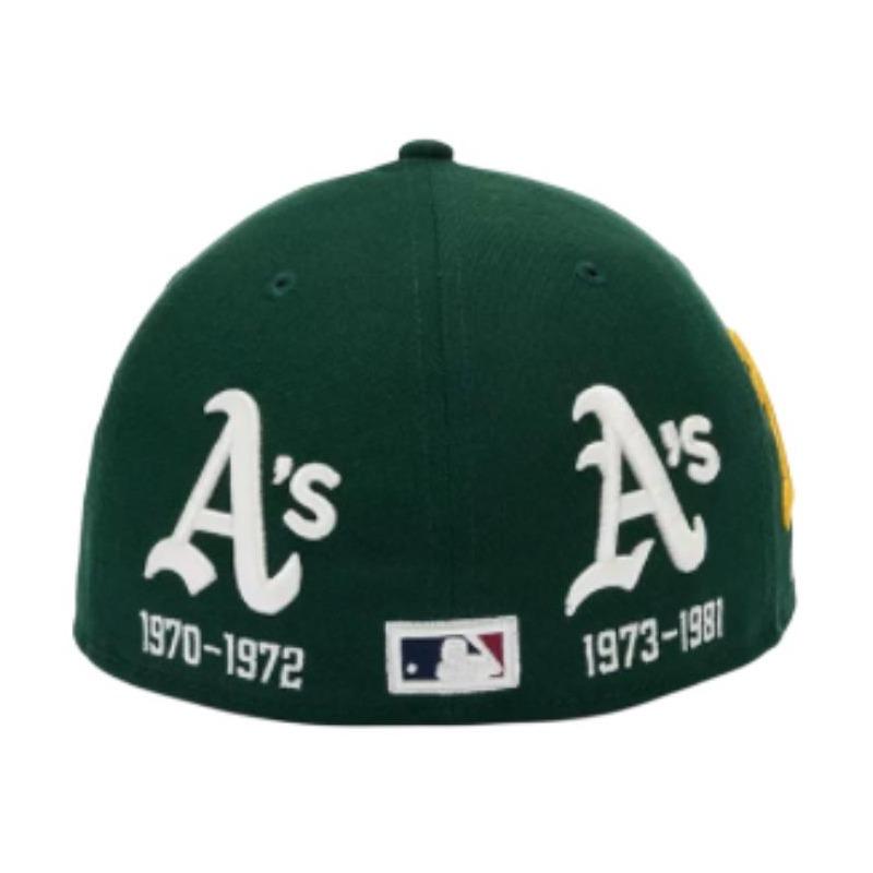 New Era 59FIFTY series Niu Yihua 26 new MLB Oakland Athletics sun visor slightly curved hat hard top NE5950 baseball cap Green Asian Version 7 1/8
